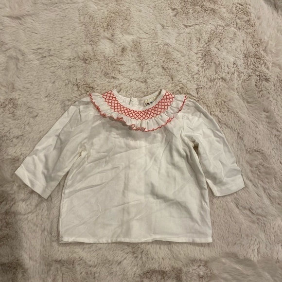 Collar Smocked vintage top 3-6 months - Picture 1 of 3
